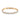 Gold-tone tennis bracelet with cubic zirconia and a fold-over clasp on a white background
