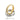 Gold and silver single-row stone-set band rings with ring size chart 7, 8, 9, 10, 11