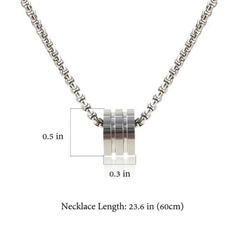 Medidas del collar de dije de barril, dije de 0.5 x 0.3 in, cadena de 23.6 in (60 cm)