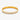 Brazalete rígido de acero inoxidable en tono dorado con tres filas de piedras transparentes sobre fondo blanco