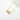 Side view of the gold-tone infinity pendant on a white background