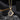 Collar dorado de trébol de cuatro hojas sobre piedra oscura con fondo negro