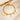 Gold paperclip chain bracelet with letter J charm, round coin charms and bead charms
